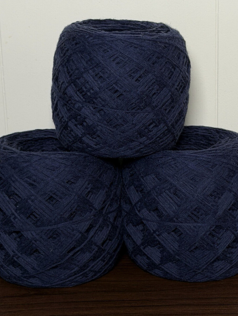 Reclaimed 100% Cotton Sport/DK Yarn 747-893 Yds Navy 326g (3 Cakes)